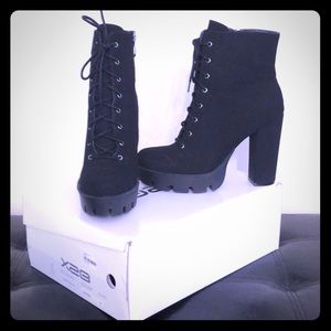 X2B Suede Lace Up Boots
